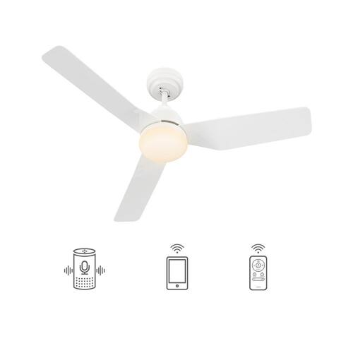 Triton 44 Dimmable LED Indoor White Smart Ceiling Fan with