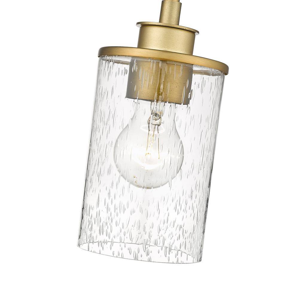 Beckett Olde Brass Mini Pendant with Clear Seedy Glass Shade