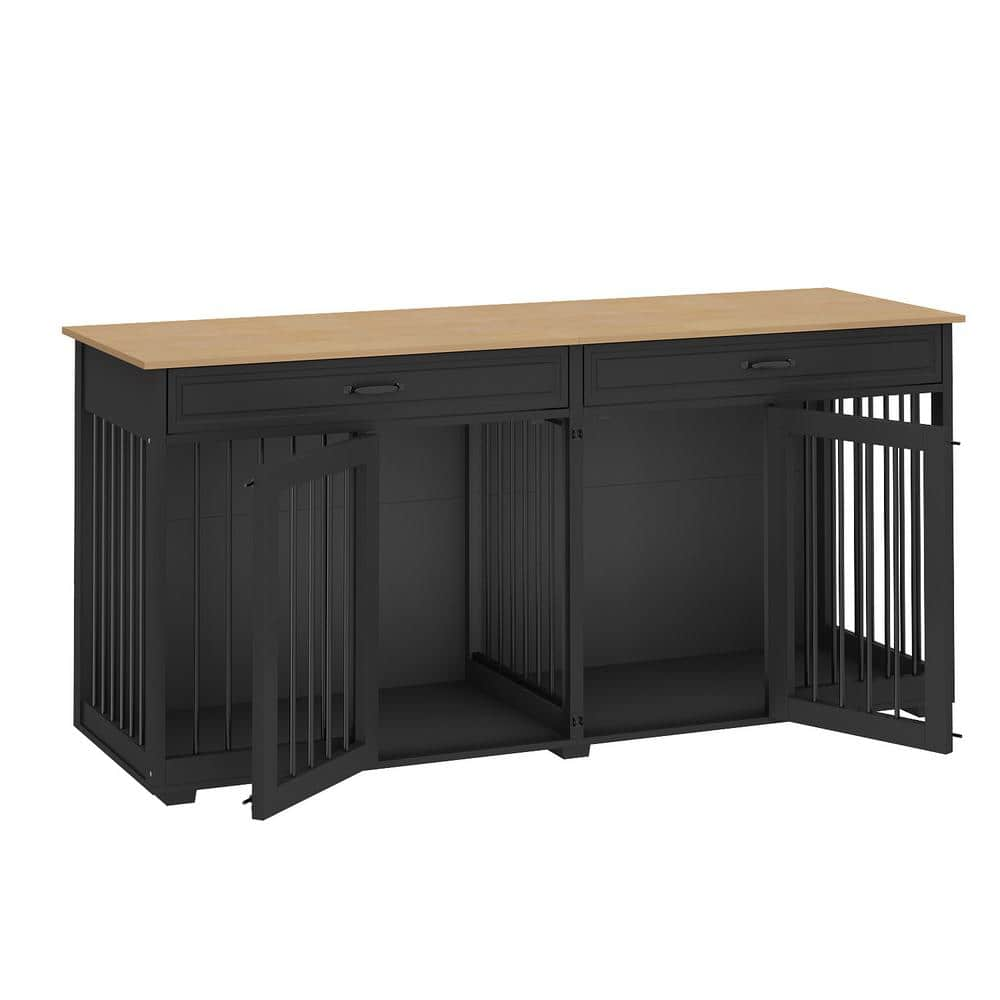 FUFU&GAGA Large Dog Kennels Crate Furniture with 2-Drawers, Indoor ...