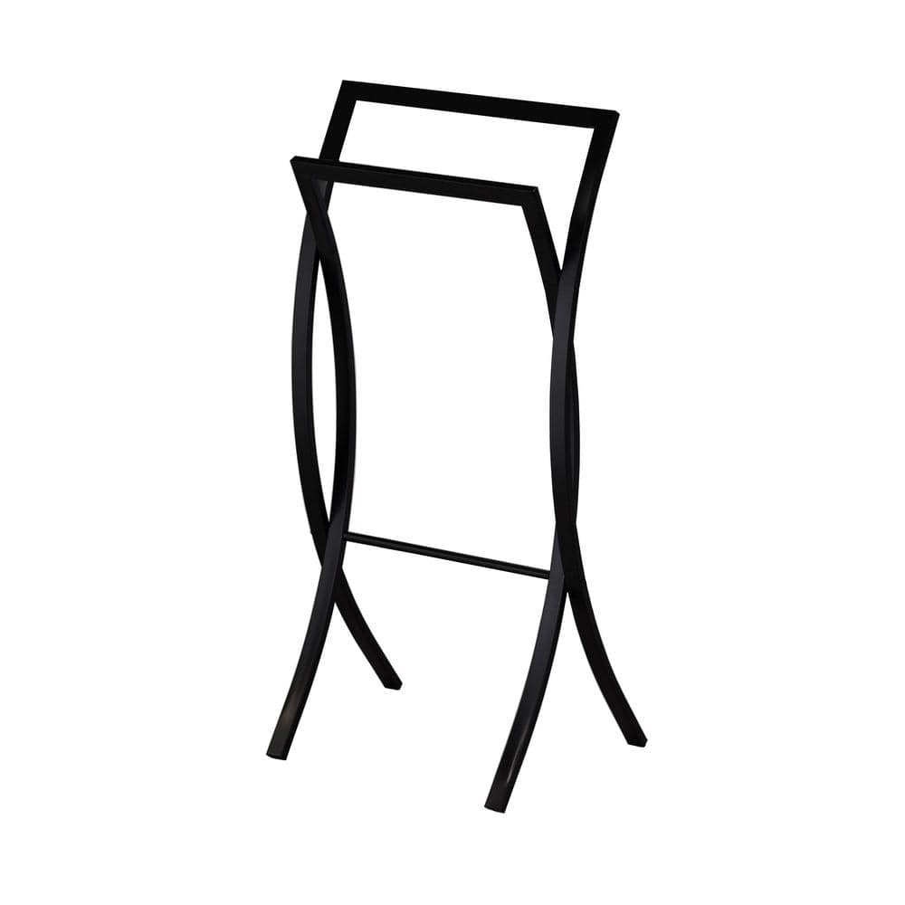 Black Metal Freestanding Contemporary Towel Rack