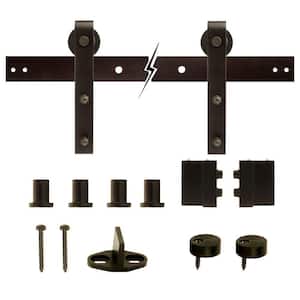 72 in. Dark Oil-Rubbed Bronze Strap Sliding Barn Door Track and Hardware Kit