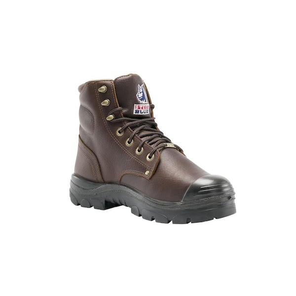 STEEL BLUE Men's Argyle Met Bump Cap 6 inch Lace Up Work Boots - Steel Toe - Oak Size 9.5(M)