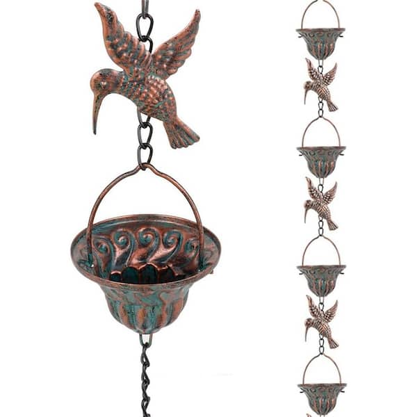 8.7 Ft Rain Chains Hummingbird Decor