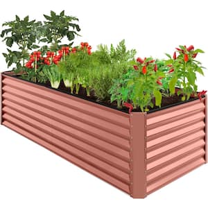 8 ft. x 4 ft. x 2 ft. Terracotta Outdoor Steel Raised Garden Bed, Planter Box for Vegetables, Flowers, Herbs