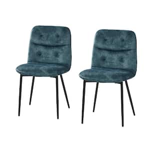 Chris Teal Modern Tufted Upholstered Dining Chair with Metal Legs Set of 2