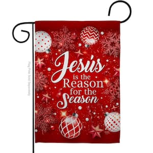 13 in. x 18.5 in. Jesus is the Reason Nativity Garden Flag Double-Sided Winter Decorative Vertical Flags