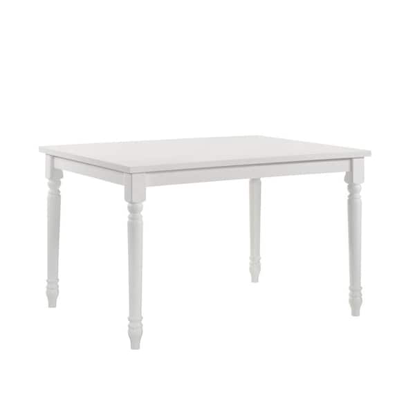 CAROLINA CLASSIC Draven 47.5 in Rectangle White Wood Farmhouse Dining Table (Seats 4)