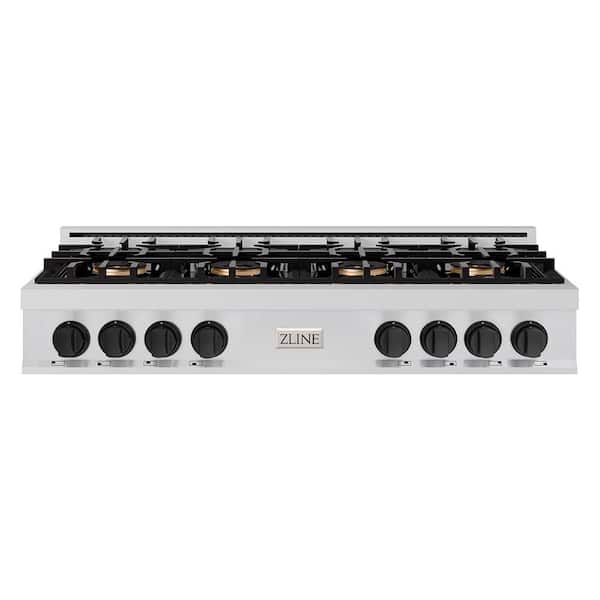 Autograph Edition 48 in. Classic Gas Rangetop with 8-Burner DuoPro Cooktop in Stainless Steel and Matte Black Accents
