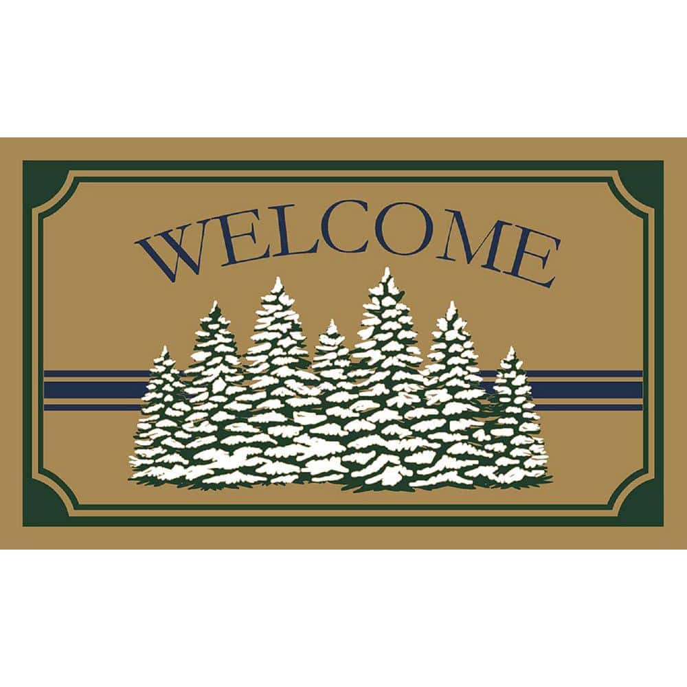 Home Accents Holiday Christmas Tree Stripe Faux Coir 18 in. x 30 in