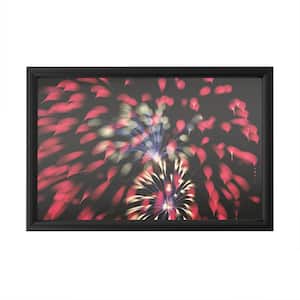 "Abstract Fireworks 2020 14" by Kurt Shaffer Photographs Framed with LED Light Abstract Wall Art 16 in. x 24 in.