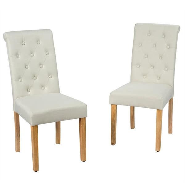 Boyel Living Beige 2 Piece Upholstered Dining Chairs with