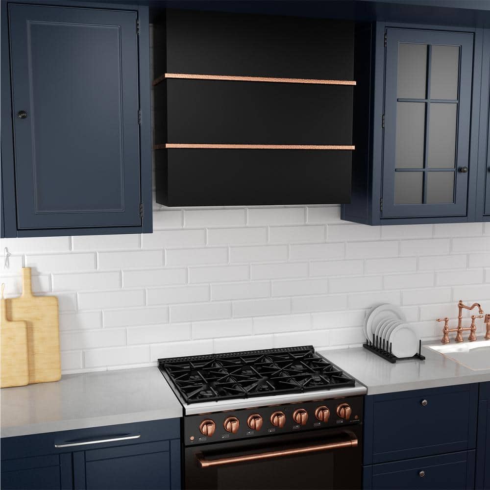 Akicon 30'' Stainless Steel and Copper Wall Mount Range Hood