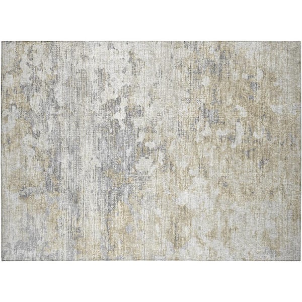 Accord Ivory 1 ft. 8 in. x 2 ft. 6 in. Abstract Indoor/Outdoor Washable Area Rug