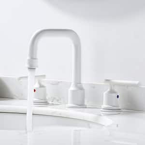 8 in. Widespread Double Handle Bathroom Faucet in Matte White