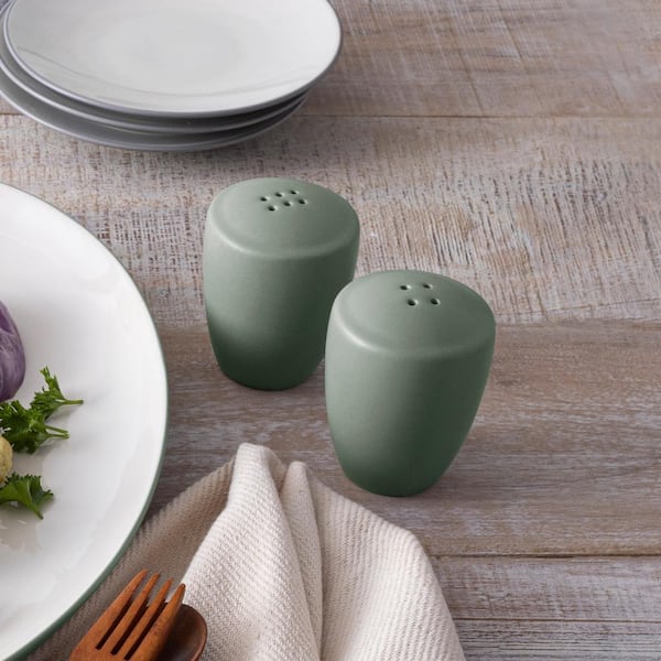 Noritake Colorwave Green 3-3/8 in. (Green) Stoneware Salt and
