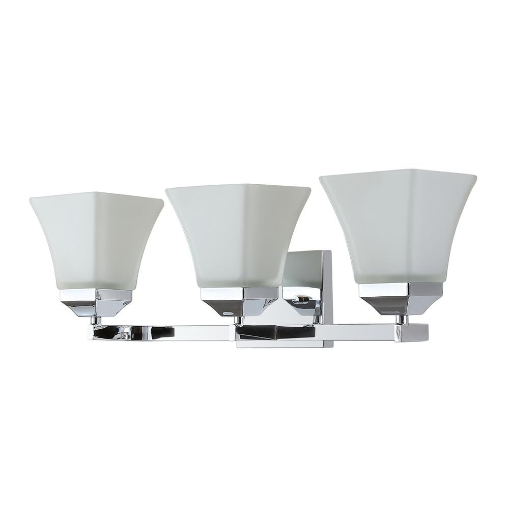 Staunton 24" Chrome 3-Light Iron and Glass Vanity Light