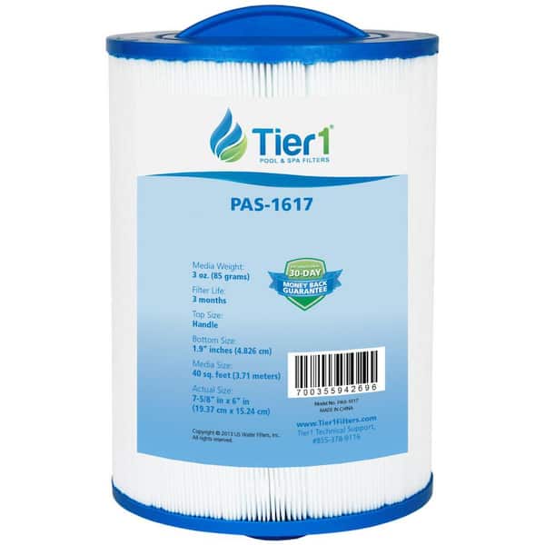 Tier1 40 sq. ft. Spa Filter Cartridge for Waterways 817-0050, Front Access, Pleatco PWW50, FC-0359