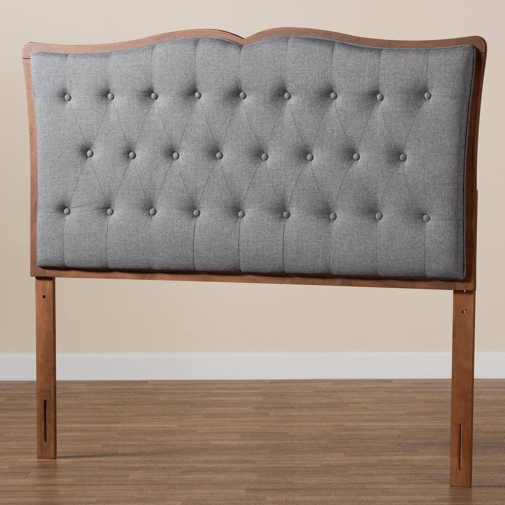 Georgia Gray Tufted Upholstered Wood Queen Headboard