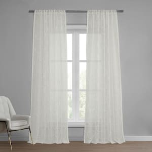 Marseille Shell Solid Rod Pocket Sheer Curtain - 50 in. W x 108 in. L (1 Panel)