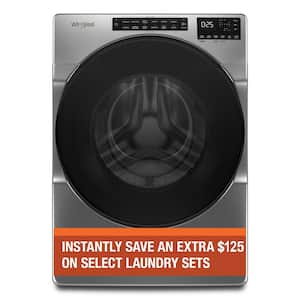 4.5 cu. ft. Front Load Washer with Steam, Quick Wash Cycle and Vibration Control Technology in Chrome Shadow