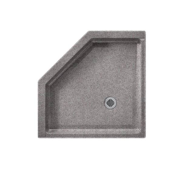 Swanstone Neo Angle 38 in. x 38 in. Single Threshold Shower Floor in Purple Sage-DISCONTINUED
