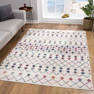 Josephine Cream 2 ft. x 13 ft. Abstract Polypropylene Runner Area Rug