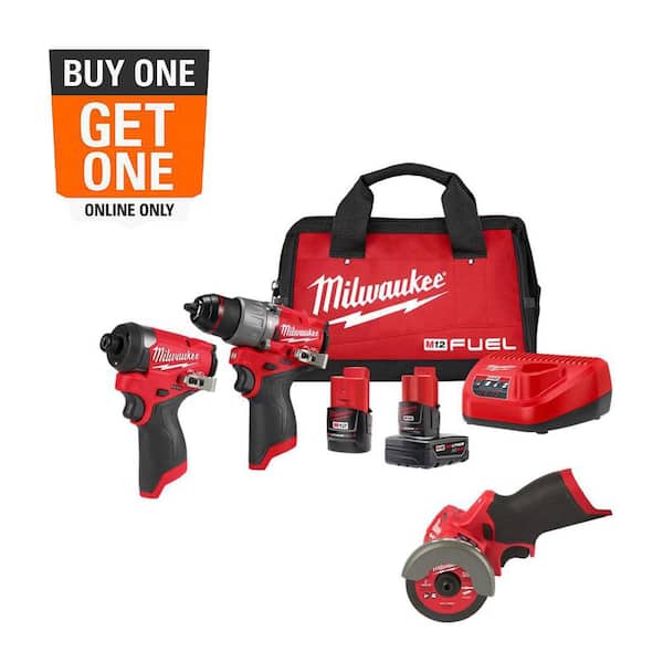 M12 FUEL 12-Volt Lithium-Ion Brushless Cordless Hammer Drill and Impact Driver Combo Kit (2-Tool) with Cut Off Saw