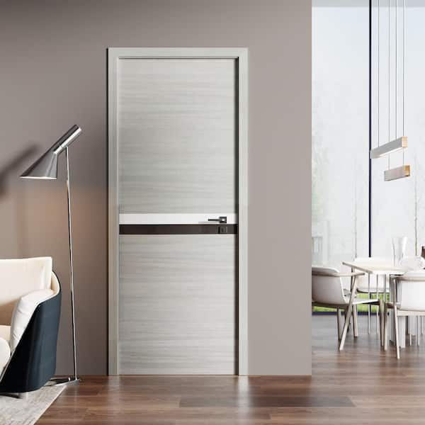 WEGATE 30 in. x 80 in. Gray Melamine Standard Door Panel, Hardware Not Included, MDF, Barn Door Slab