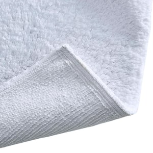 Ritzy 21 in. x 34 in. and 17 in. x 24 in. 2-Piece White 100% Cotton Solid Tufted 2 Piece Bath Rug Set