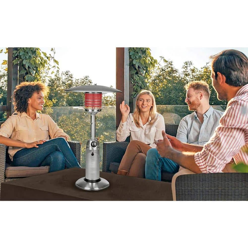 Stainless Steel Tabletop Propane Patio Heater with Auto Shutoff