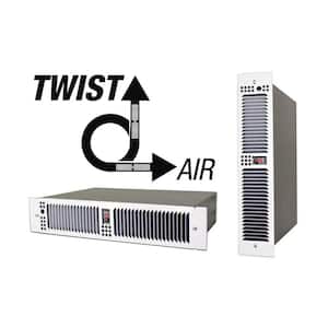 KTW Horizontal/Vertical Kick Space Heater 120V 1500W with Hi-Low Switch and Recessed Grill White