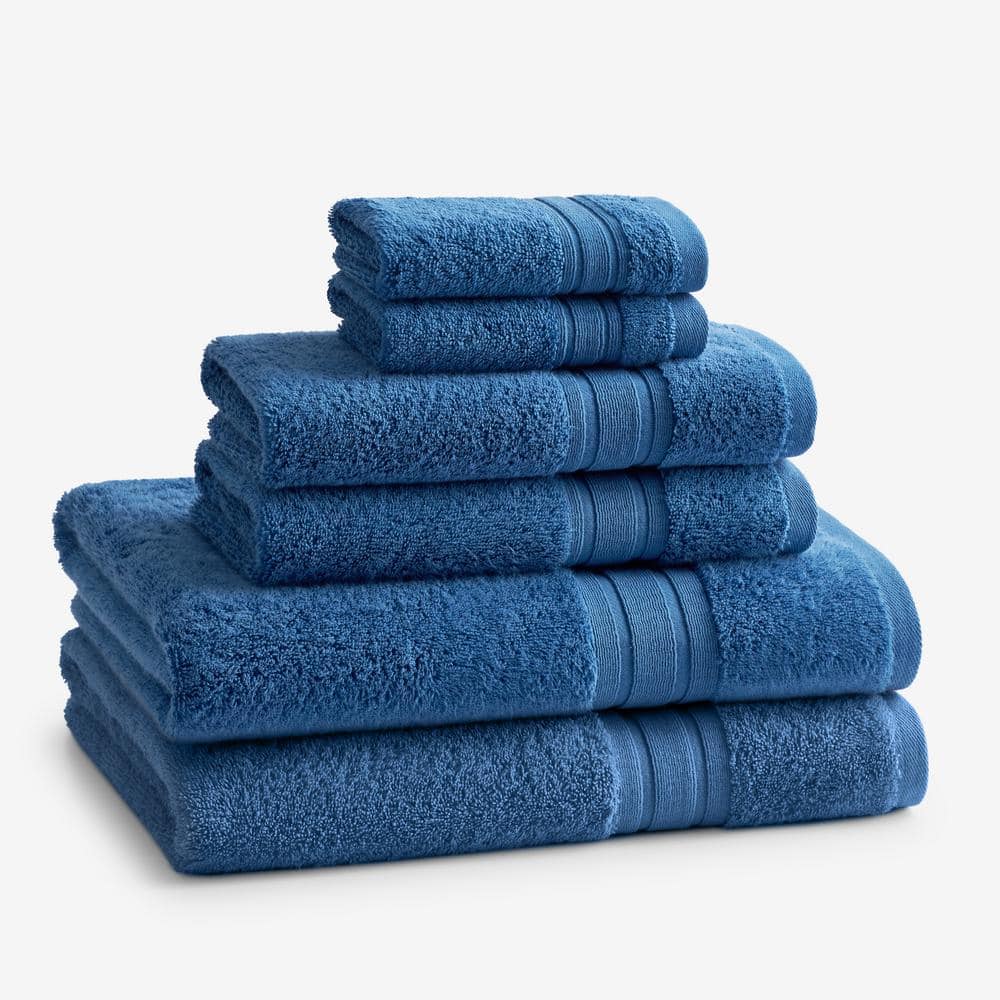 Baltic Linen Company Pure Elegance Luxury Turkish Cotton Towel Set, Light Blue - 6 count