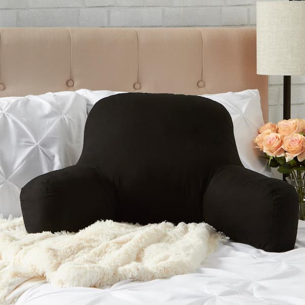 Husband Pillow - Big Bed Rest Reading Pillow - Backrest with Arms - Black