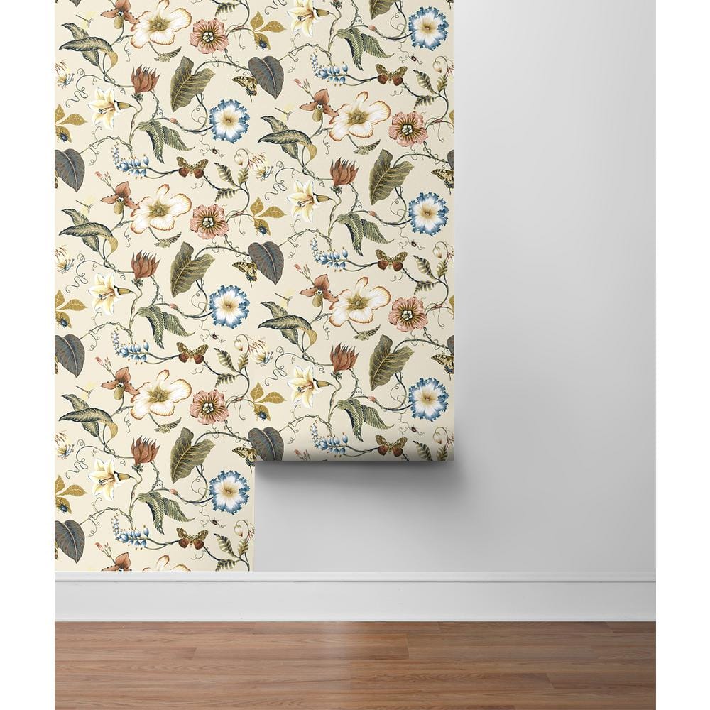 Alabaster Floral Peel and Stick Vinyl Wallpaper Roll