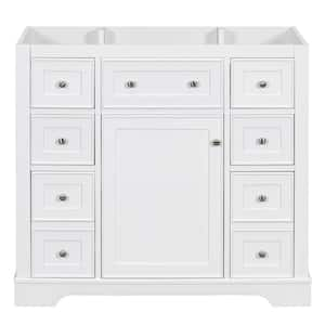 35.60 in. W x 17.90 in. D x 33.40 in. H Freestanding Bath Vanity Cabinet without Top in White