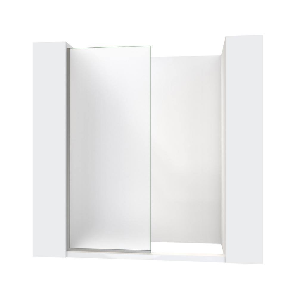 Matte Black Frameless Frosted Tempered Glass Walk-In Shower Screen