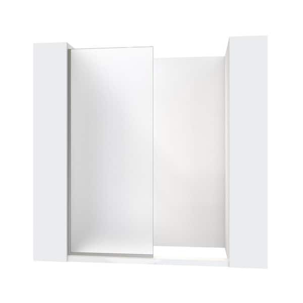 Linea 30 in. W x 72 in. H Frameless Shower Screen in Brushed Nickel