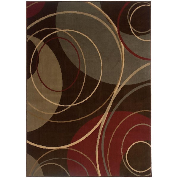 Home Decorators Collection Gyro Brown 5 ft. x 8 ft. Area Rug