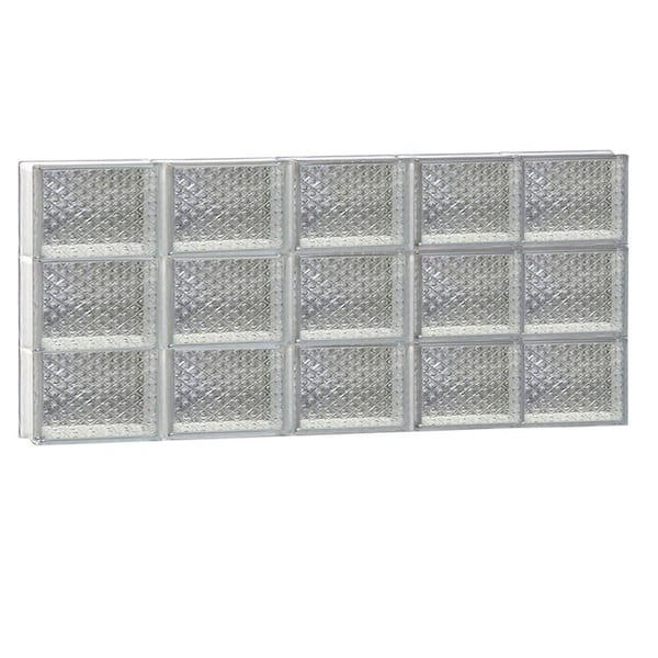 Clearly Secure 38.75 in. x 17.25 in. x 3.125 in. Frameless Diamond Pattern Non-Vented Glass Block Window