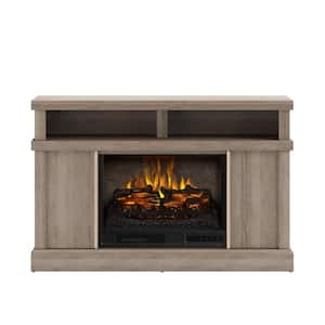 MEYERSON 48 in. Freestanding Media Console Wooden Electric Fireplace in Natural Camel Ash Grain