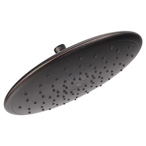 Spectra+ 1-Spray 11 in. Single Wall Mount Fixed Rain Shower Head in Legacy Bronze