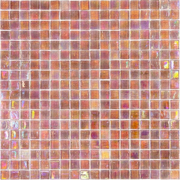 Apollo Tile Skosh Glossy China Pink 11.6 in. x 11.6 in. Glass Mosaic Wall and Floor Tile (18.69 sq. ft./case) (20-pack)