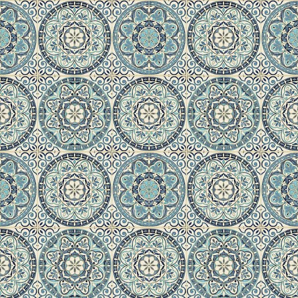 Color Wheel Capri Tile Vinyl Peel and Stick Wallpaper Roll ( Covers 30.75 sq. ft. )