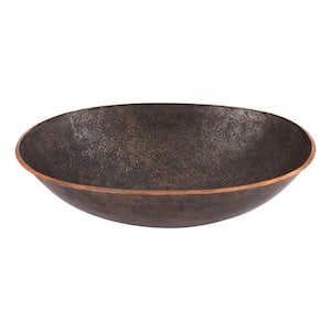 Terra Firma 17 in . Oval Bathroom Vessel Sink in Brown Oil Rubbed Bronze Copper