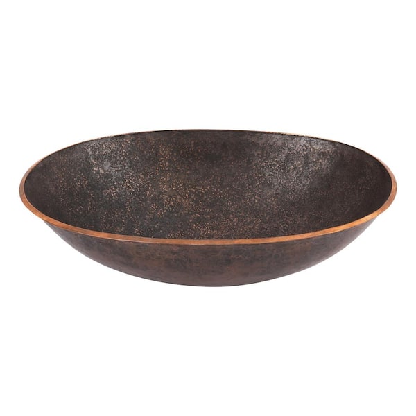 Terra Firma 17 in. Oval Bathroom Vessel Sink in Brown Oil Rubbed Bronze Copper