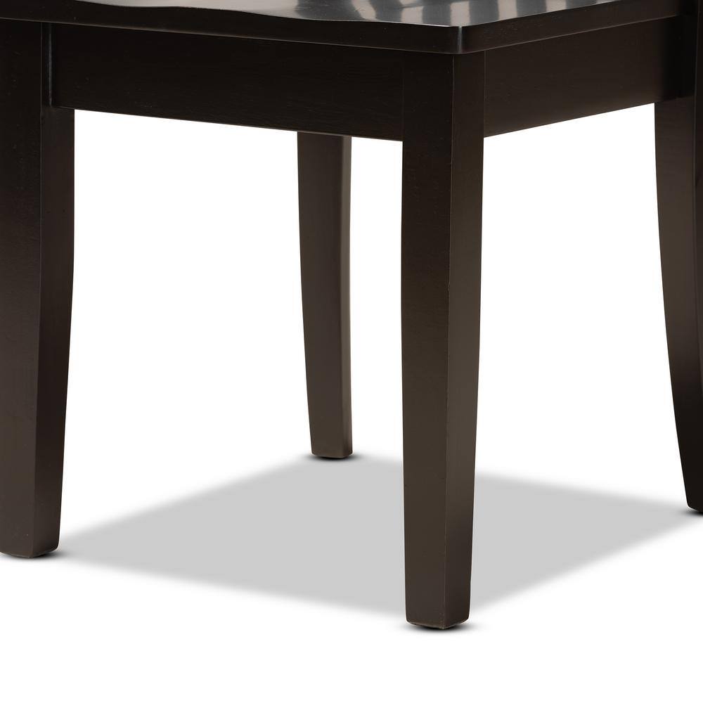 Sleek Dark Brown Wood and Cane Low Arm Chair