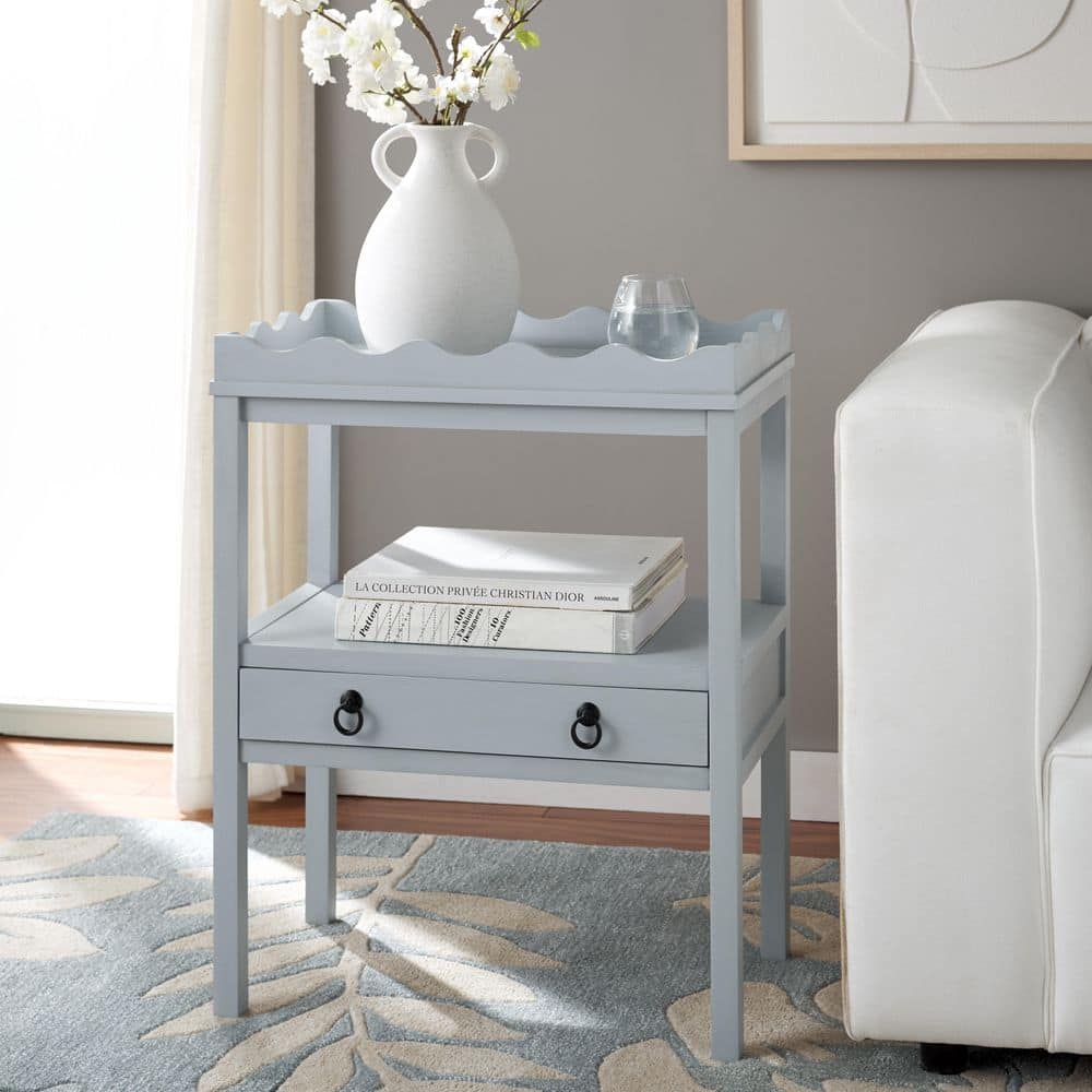 Darlyn 23.6 in. Winter Sky Rectangle Wood End Table price history on PriceWatchPro