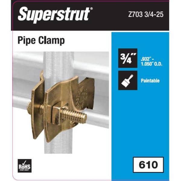 3/4 in. Universal Strut Pipe Clamp - Gold Galvanized (Z703 3/4-25)