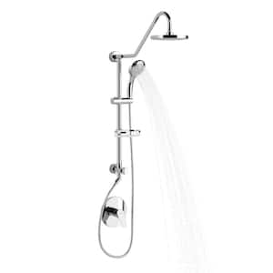 6-spray 8 in. Dual Shower Head and Handheld Shower Head with Low Flow in Chrome