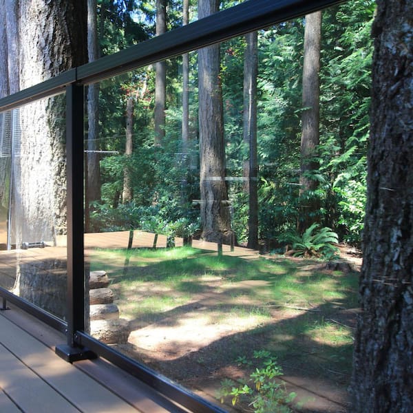 30-7/16 in. H x 63 in. W Clear Aluminum Deck Railing Tempered Glass Panel for 36 in. High System